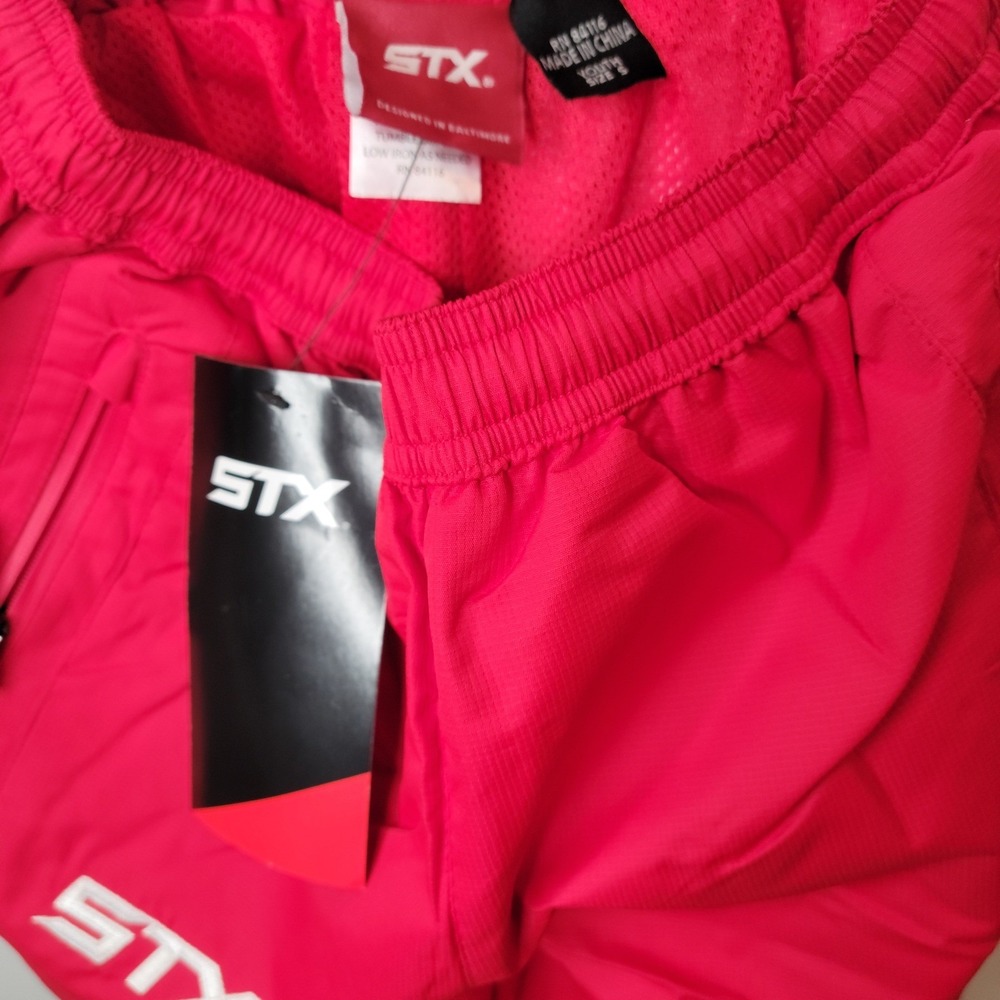 STX Warm Up Pants Red Elastic Waist Zip Pockets Athletic Activewear Youth Small - Picture 3 of 16